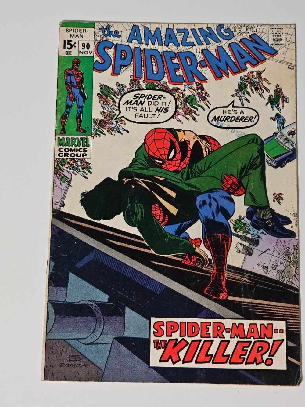 Amazing Spider-Man #90 (Marvel Comics, 1970) Death of Captain Stacy - Lee / Kane